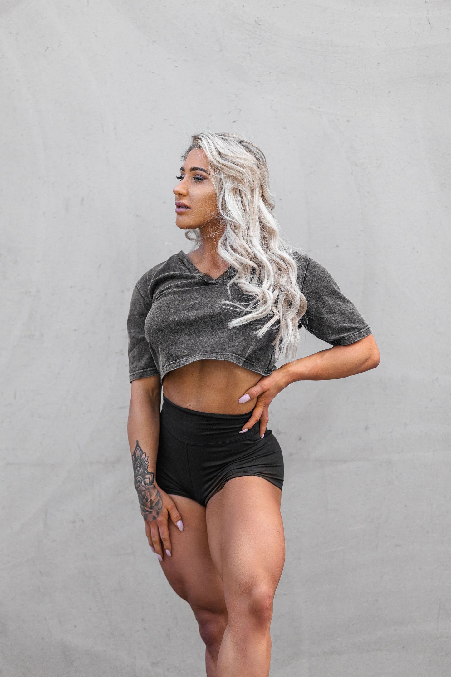 Varsity V-Neck Crop