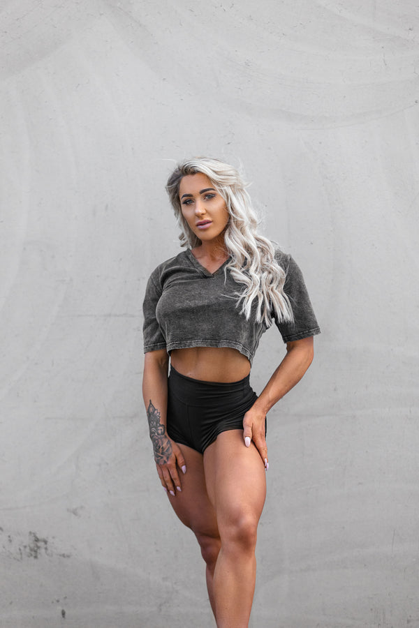 Varsity V-Neck Crop